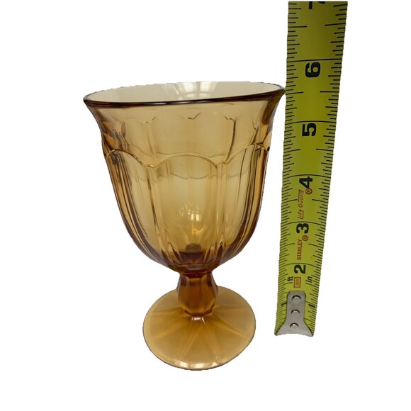 Noritake Amber Water Goblets Provincial 5 3/8" Japan Set of 4 - Picture 6 of 7
